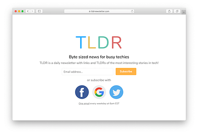 TLDR هي نشرة إخبارية تقنية تحتوي على قصص مثيرة للاهتمام في أجزاء صغيرة