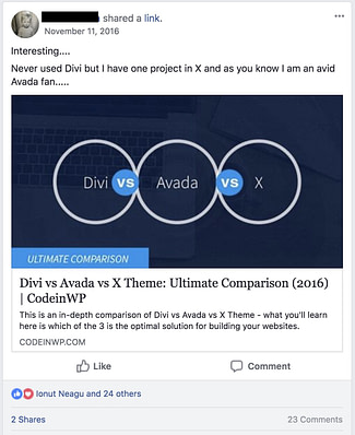post on fb avada