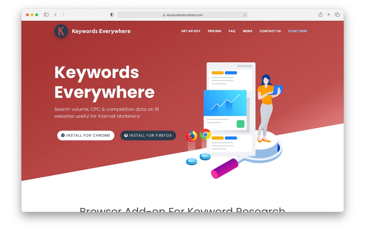 Keywords Everywhere is a browser extension