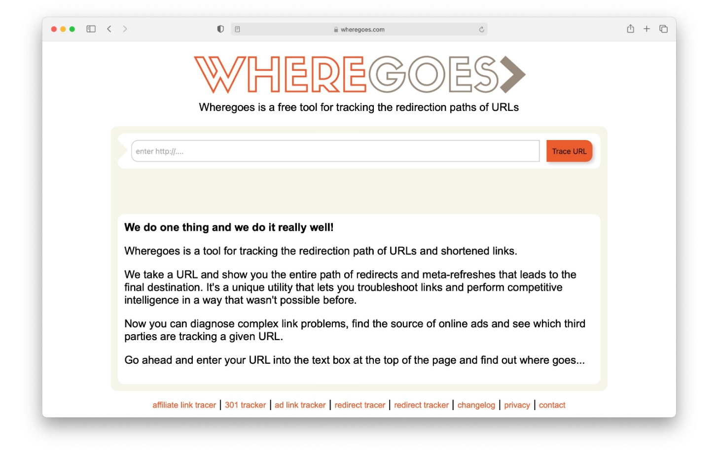 Where goes is an SEO tool for tracking links