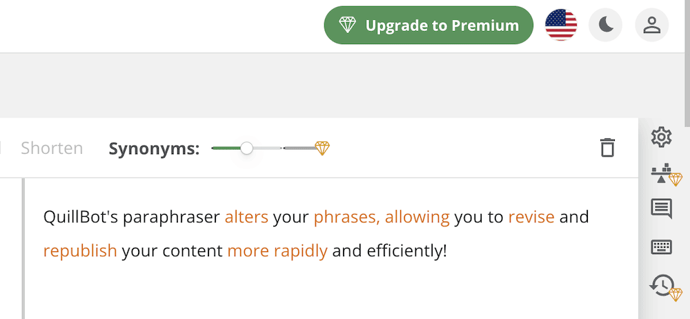 Quillbot's Paraphrasing Tool.