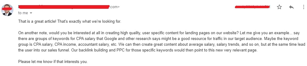 pitching existing services sample