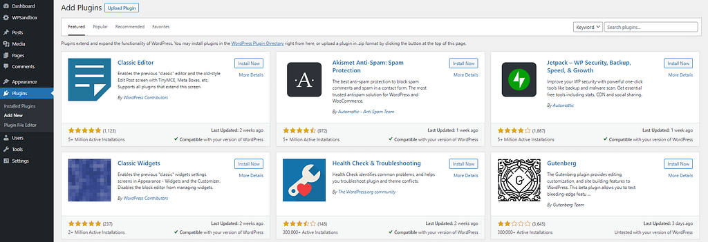 WordPress plugin library.