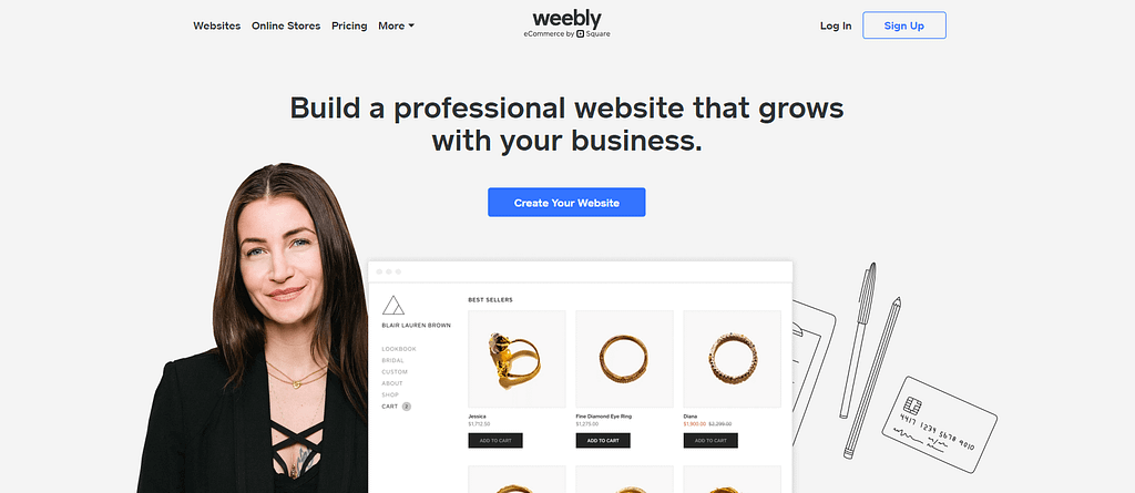 Weebly is among the best free blogging sites and popular with people that want a free ecommerce solution.