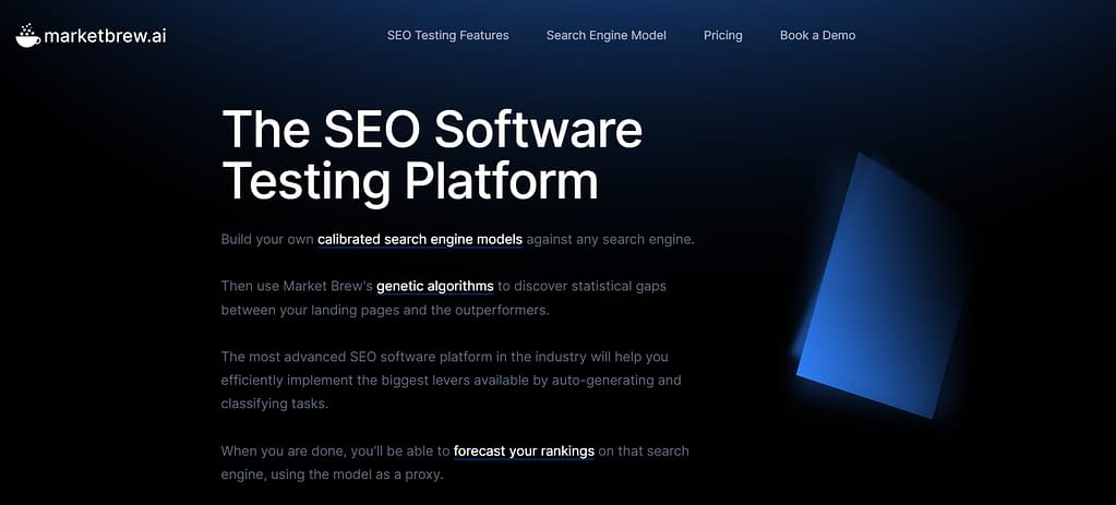 The Market Brew homepage.