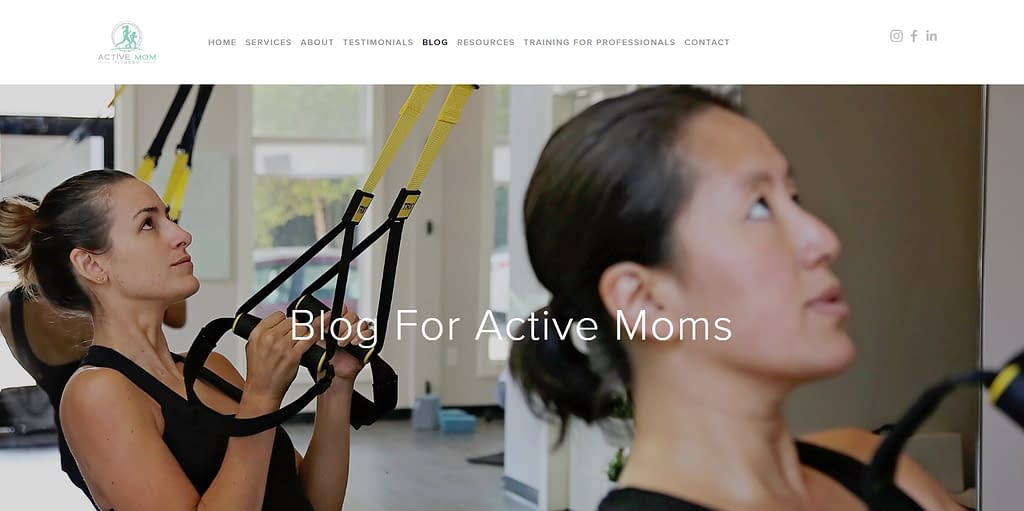 How to start a fitness blog - Active Mom screenshot