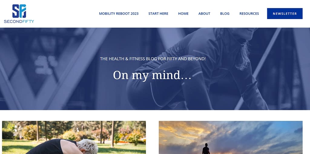 How to start a fitness blog -SecondFifty screenshot