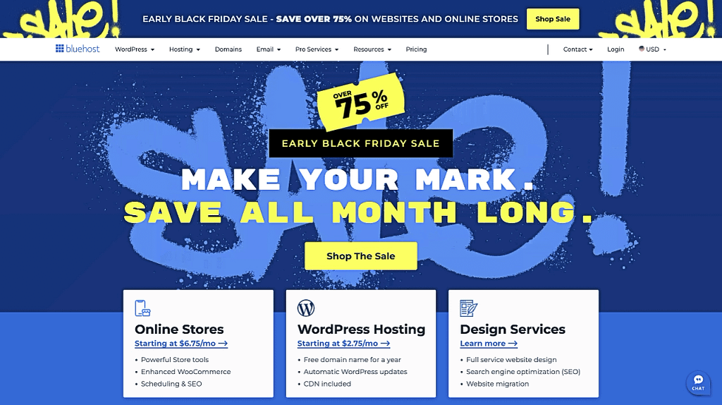 Cyber Monday / Black Friday 2023 deals for bloggers: Bluehost