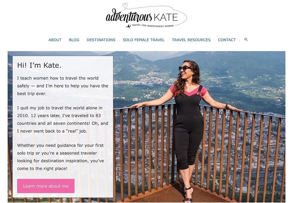 Adventurous Kate is one of our favorite famous bloggers.