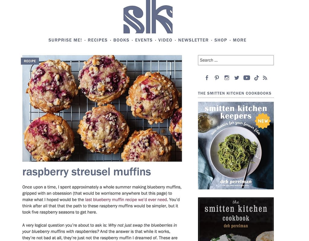 The Smitten Kitchen blog.