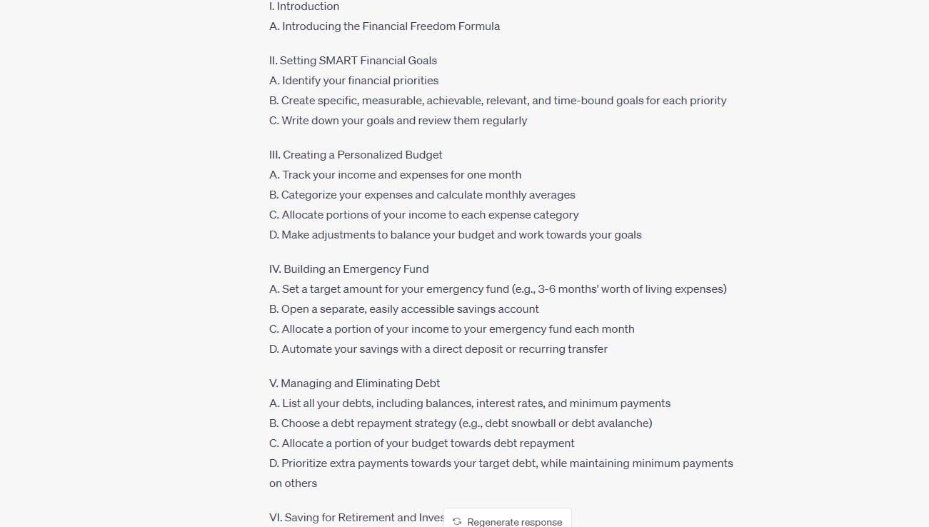 How to use AI to write blog posts by asking ChatGPT to revise an outline.
