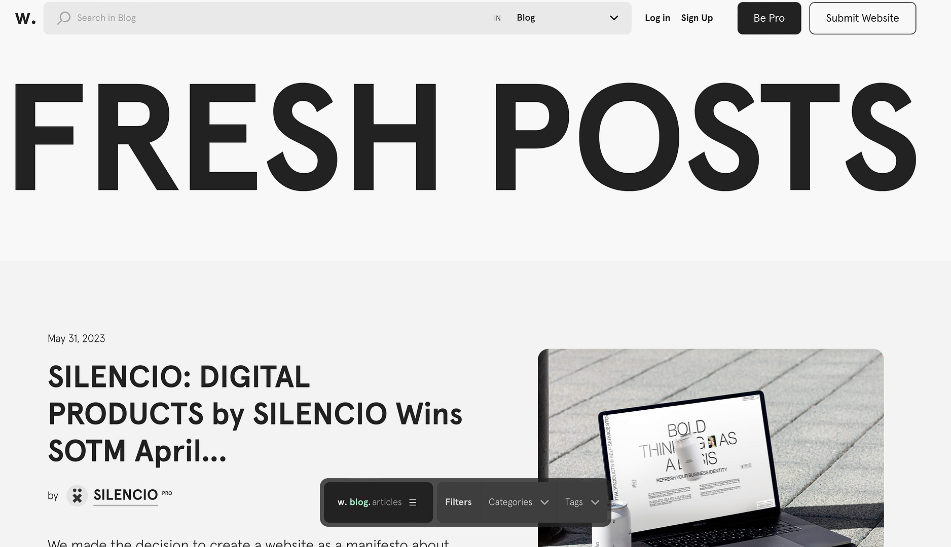 Awwwards is one of the best UX blogs.