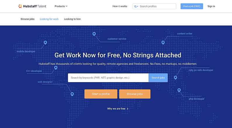 Hubstaff Talent page.