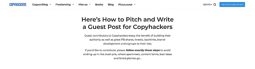 Get paid to write articles for CopyHackers by going to their pitch page.