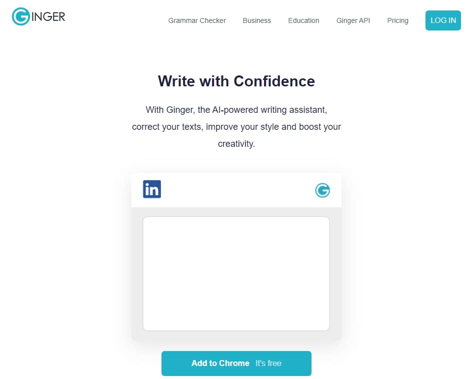 The interface for Ginger, a spell-checking tool.