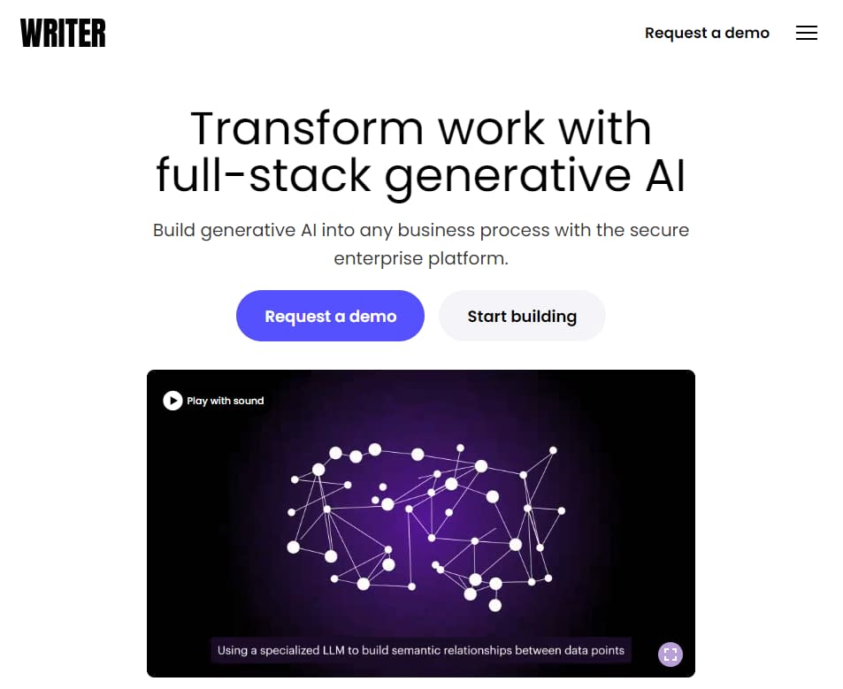 An example of Writer.com's interface.