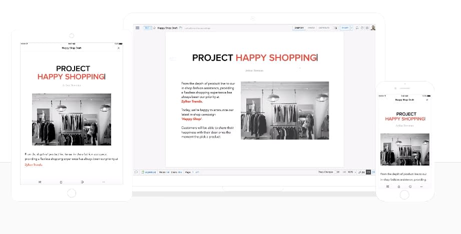 Zoho Writer is a robust blog writing app with many word processing features that bloggers will find helpful.