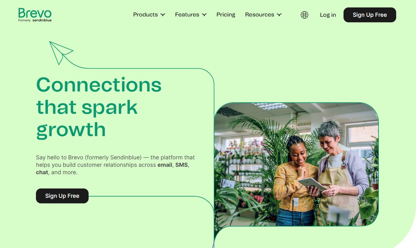 Brevo Sendinblue homepage.