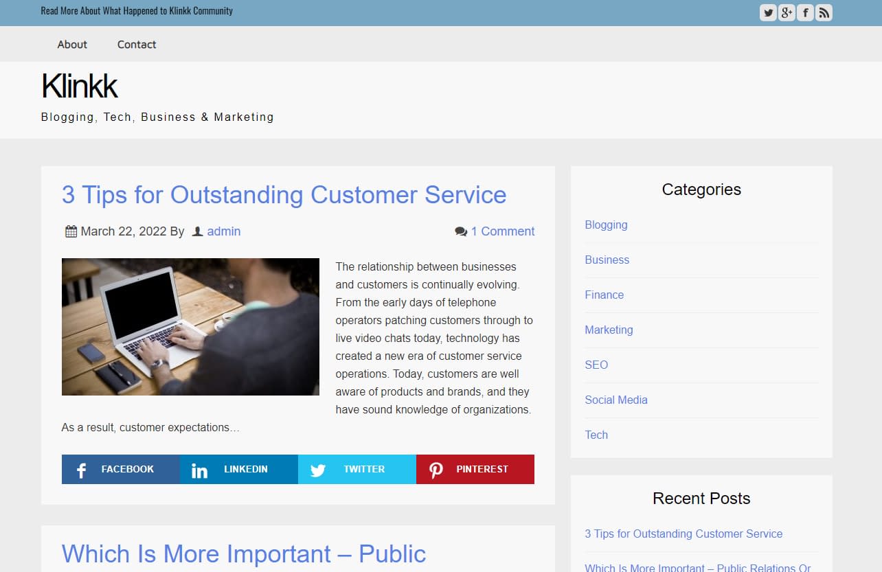 blogging communities: Klinkk.