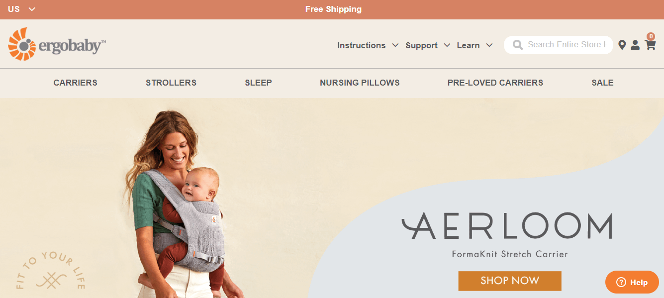 Ergobaby homepage