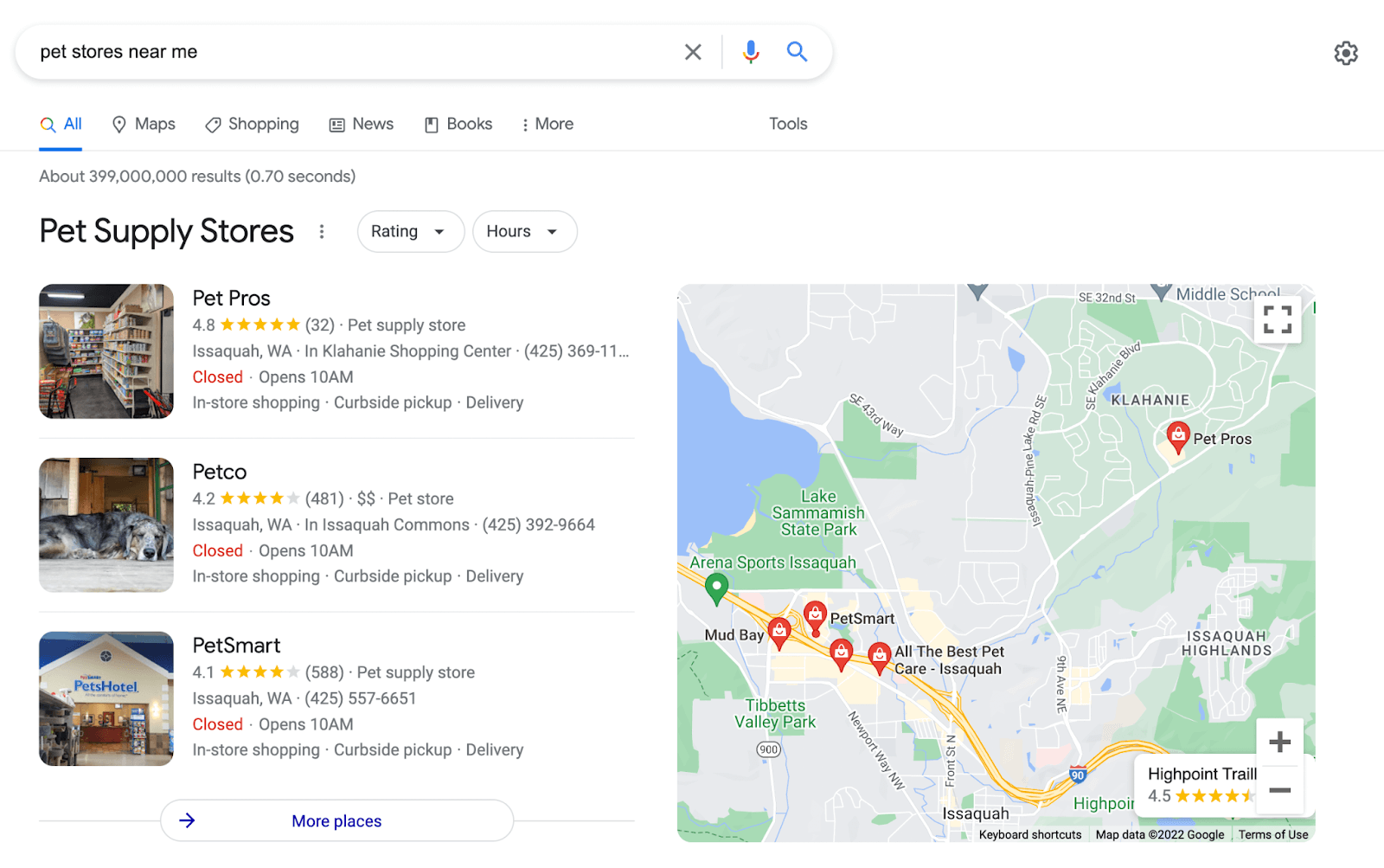 An example of a local search.