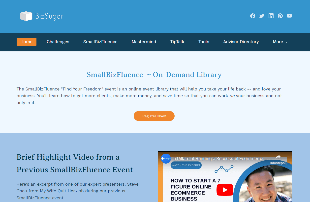 blogging communities: BizSugar.