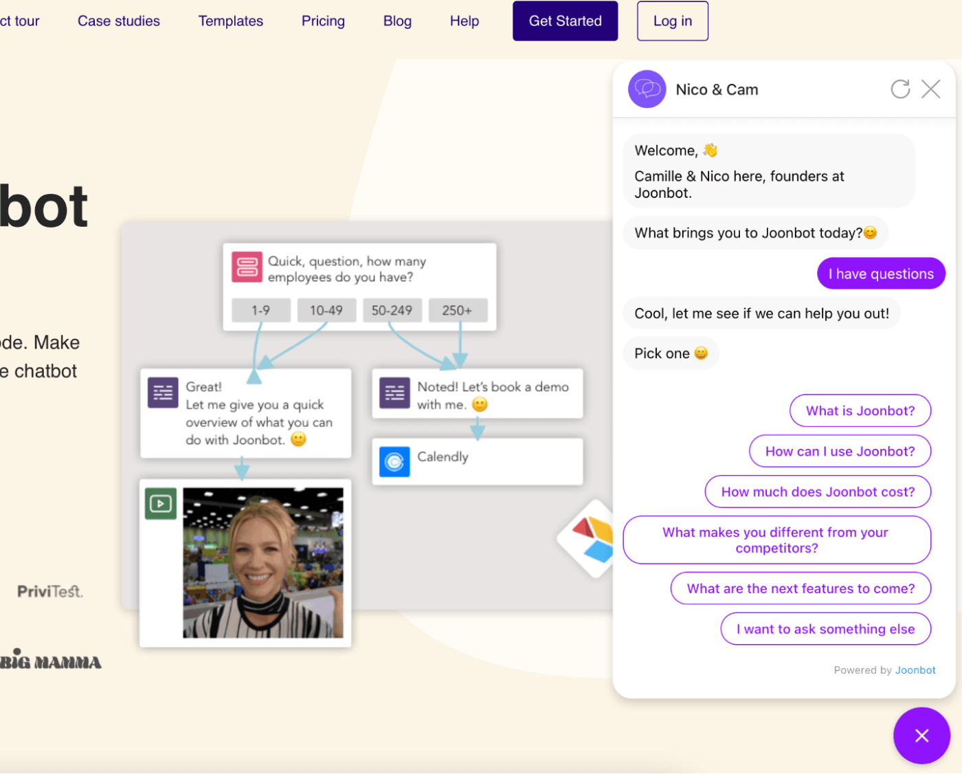 A chatbot providing customer service.
