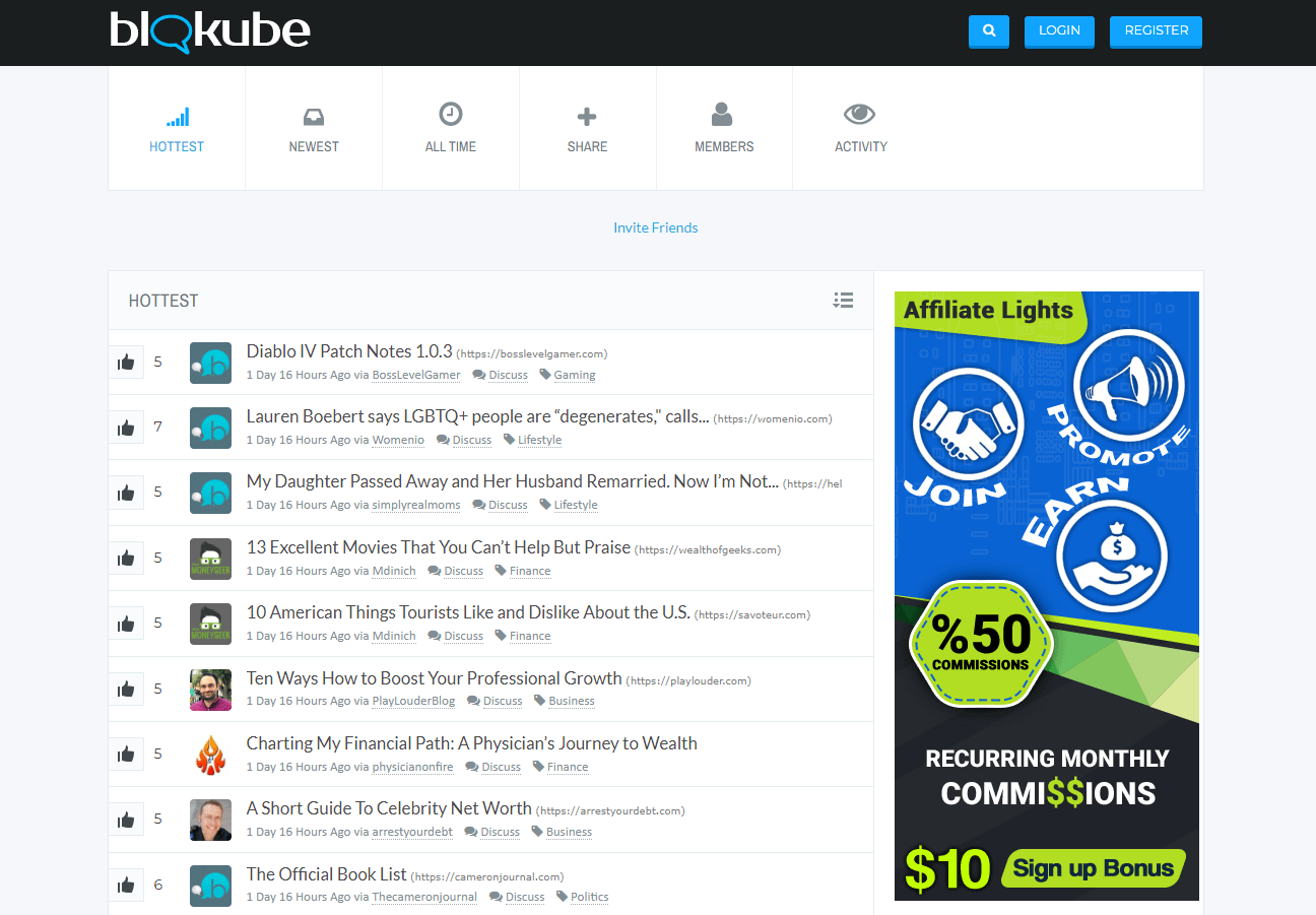 blogging communities: Blokube.