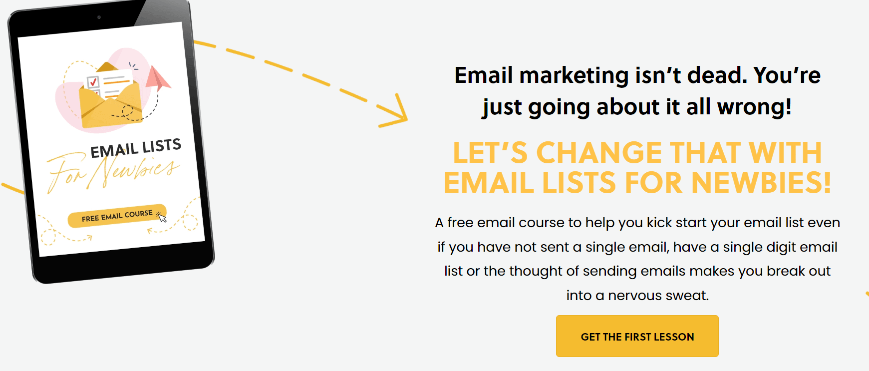 Free blogging courses for beginners: Email list for newbies course
