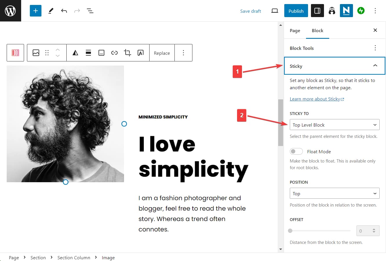 How to Create a (Fixed) Sticky Block in Gutenberg With No Code