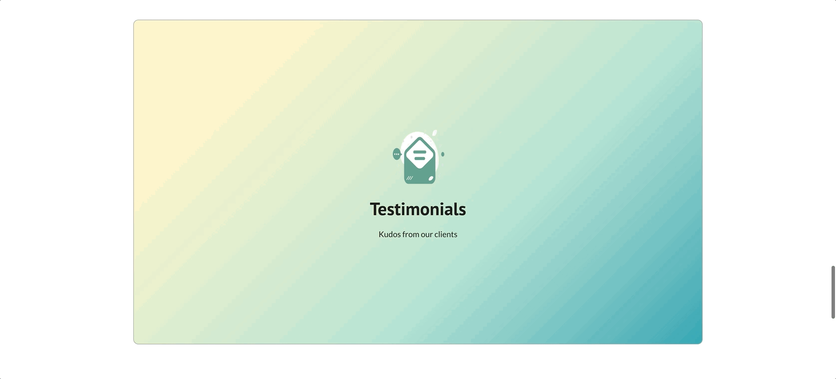 Testimonials page.