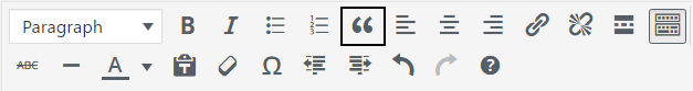 WP block quote formatting