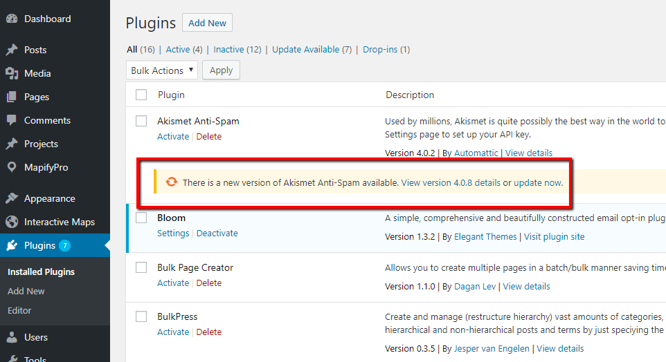update plugins to keep wordpress secure