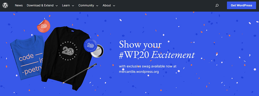 WordPress homepage.