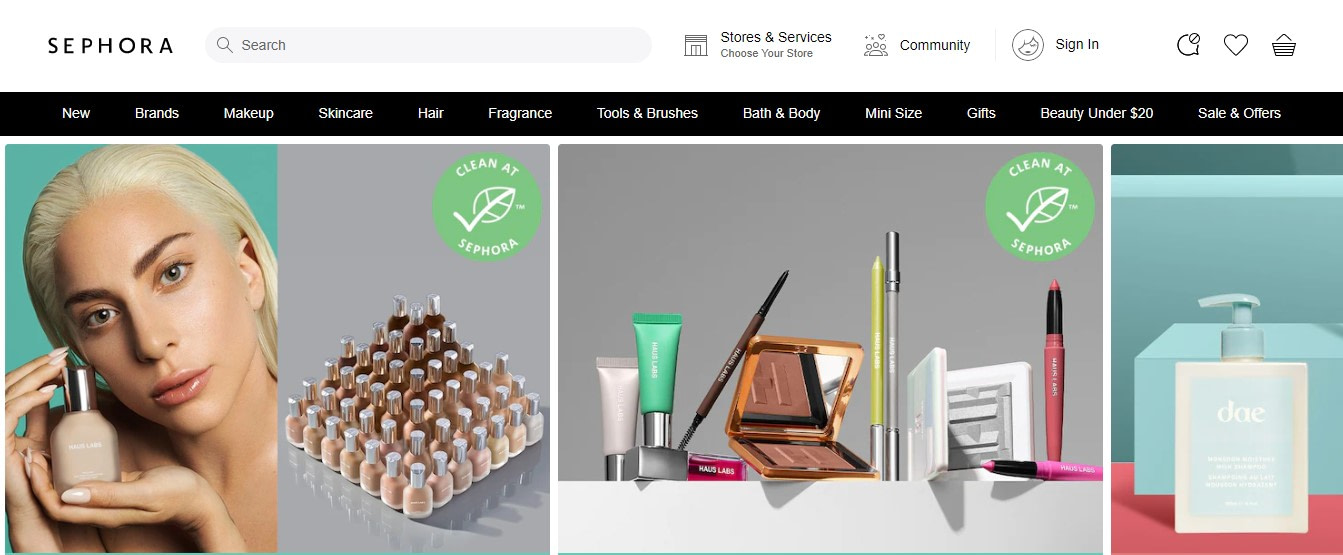 Sephora homepage