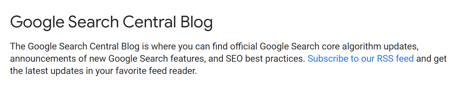 Google's Search Central Blog is the go-to SEO blog for getting SEO news straight from the source.