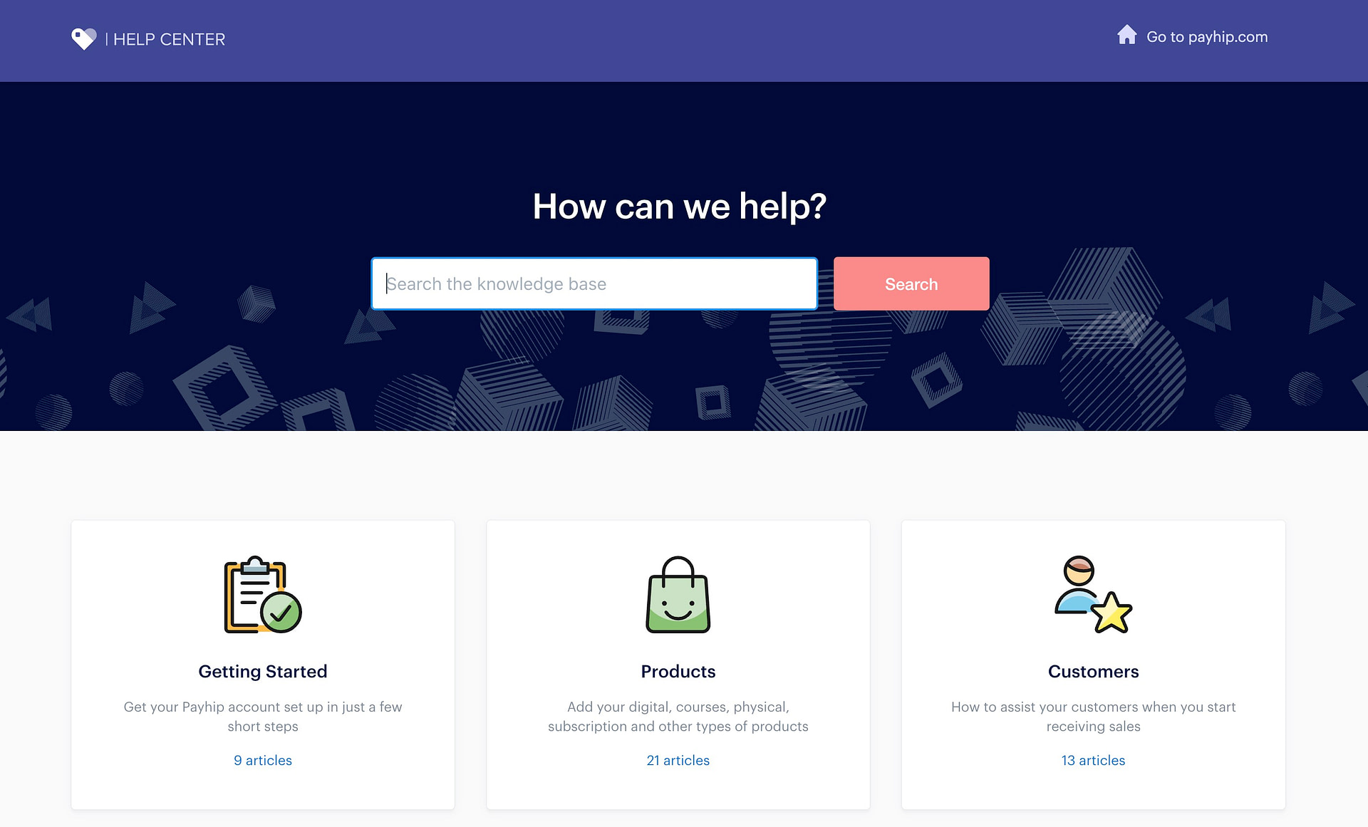 The Payhip help center.