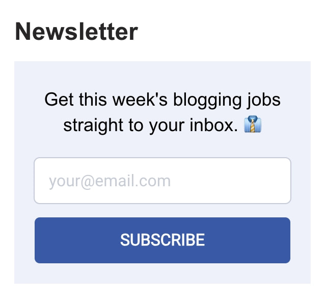 BloggingPro's email sign-up form which we use to build our email list.