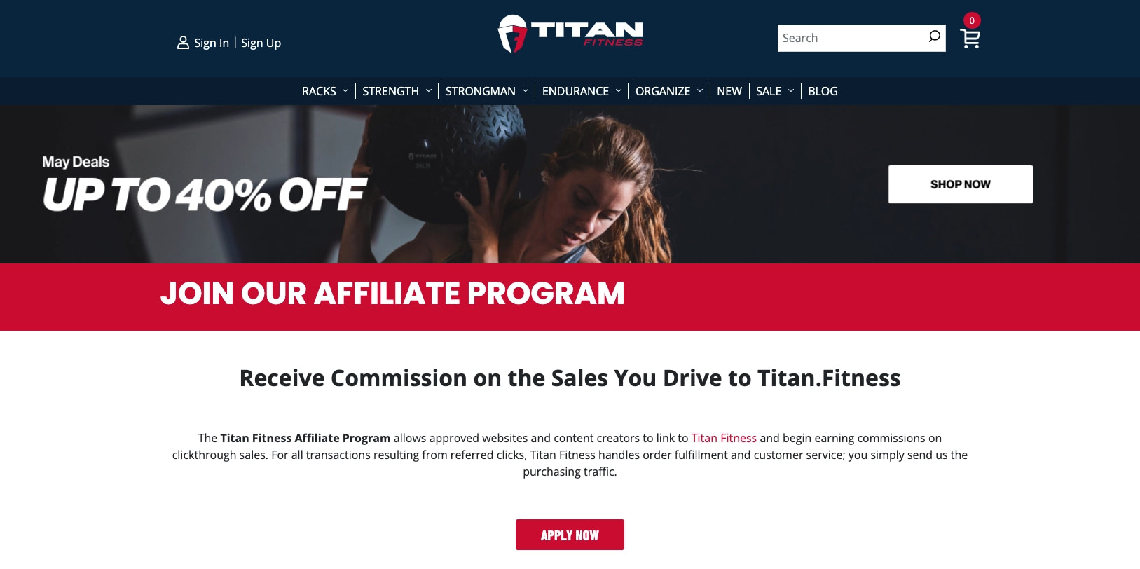 Titan Fitness affiliate program