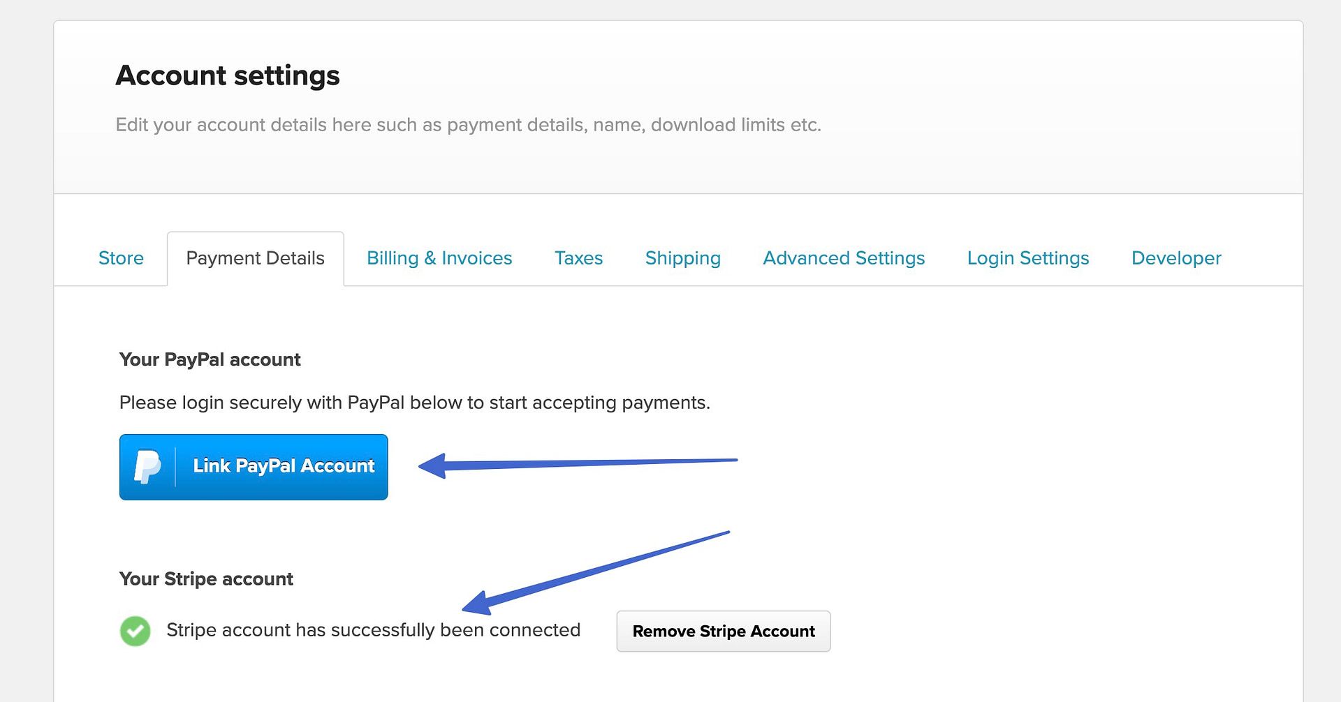 Configuring payments in our Payhip review.