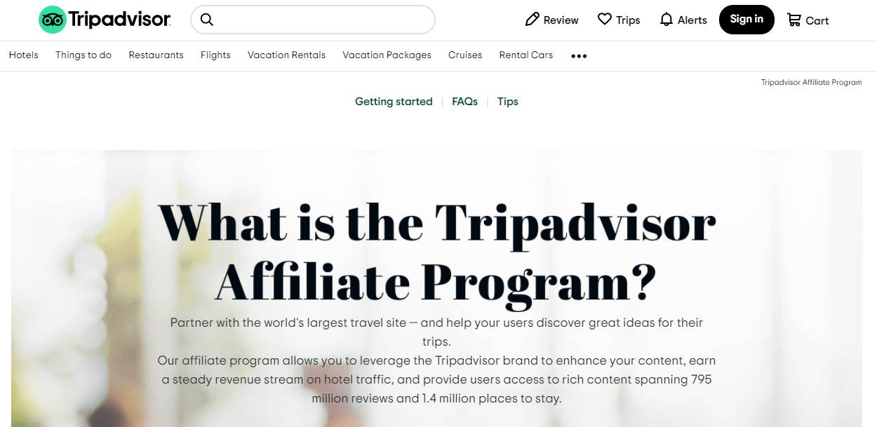 Tripadvisor affiliate program for bloggers