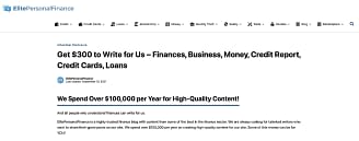 Get paid to write articles for ElitePersonalFinance by going to their pitch page.