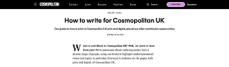 Cosmo UK article pitch submission page.