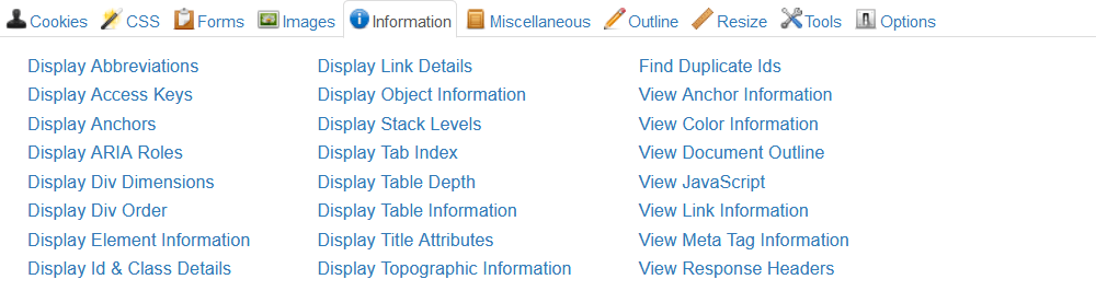 Web Developer extension by Chris Pederick