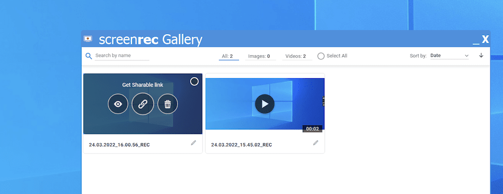 how to record screen on windows: the options for an individual capture in the ScreenRec Gallery