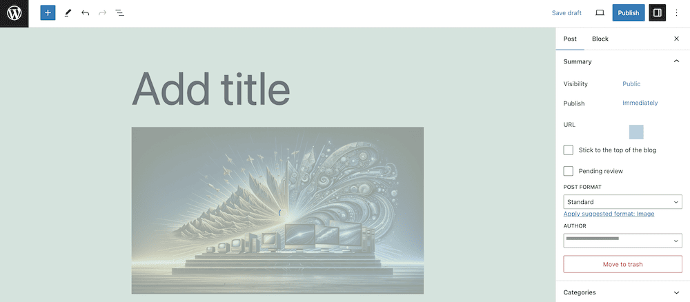 The thumbnail generation that Media Experiments creates when uploading images to the WordPress Block Editor.