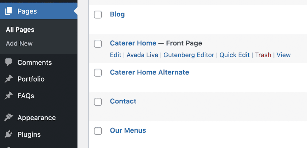 The Avada Live edit button.