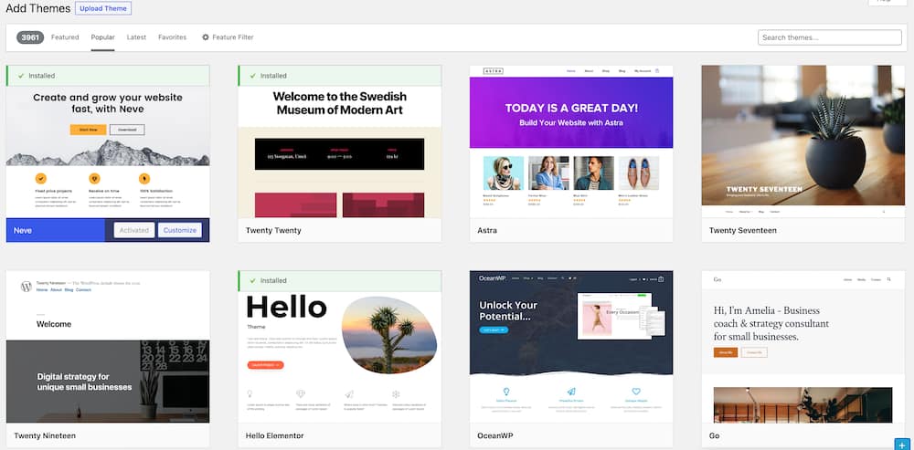 When learning how to design a website, take advantage of pre-built WordPress themes from the official theme repository