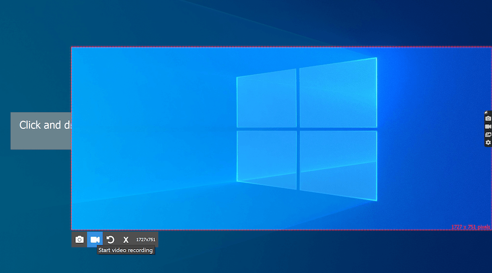 The ScreenRec toolbar.