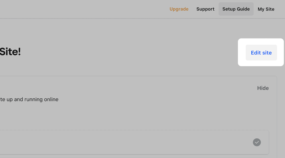 The Edit Site button within Weebly.